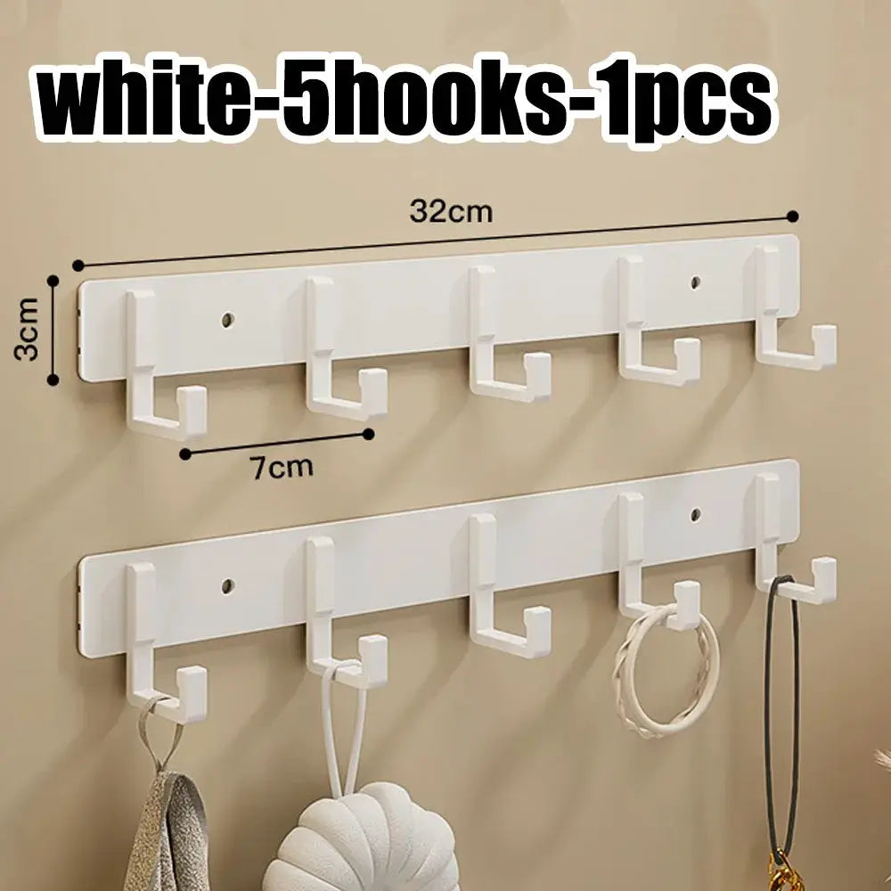 Kitchen space aluminum punch-free hooks are easy to install kitchen utensils storage hooks bathroom bathrobe towel hangers from PriceLows™
