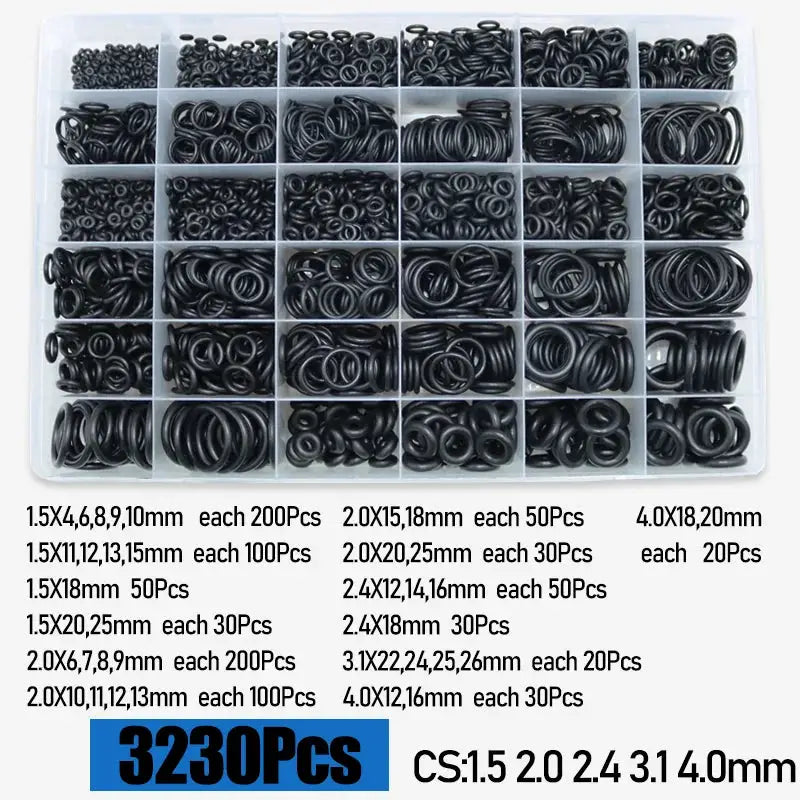 O Ring CS 1.0 1.5 to 4.0mm Sealing Washer Nitrile Rubber O-ring Faucet Plumbing Gaskets Oil Resistant High Temperature Oring Kit from PriceLows™