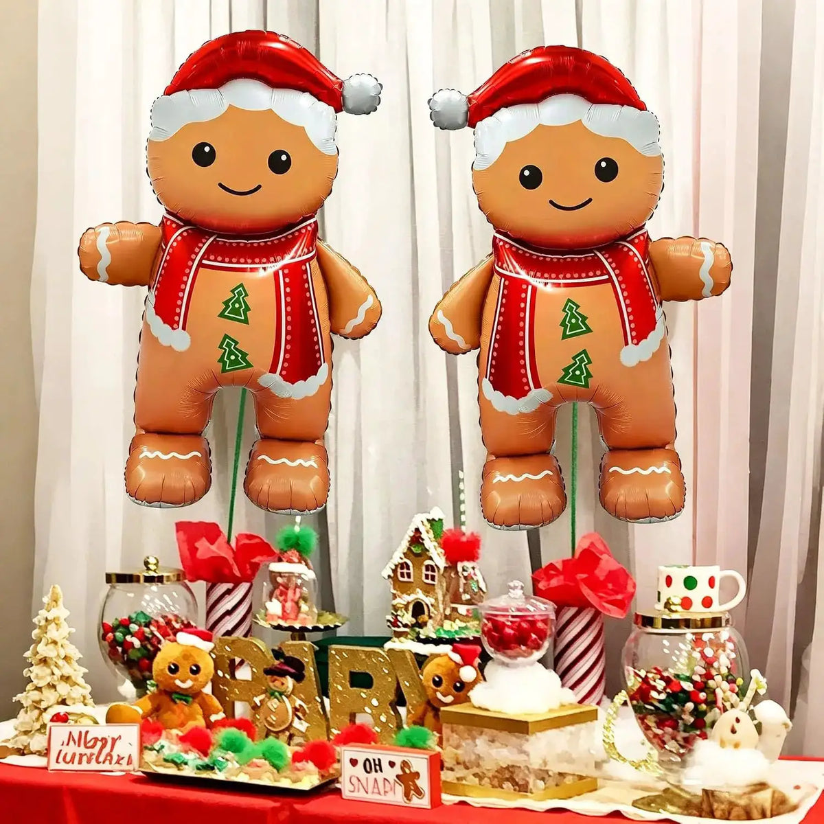 Standing Gingerbread Balloons | 62 Inch Tall | 2 Piece Set | Indoor Decor