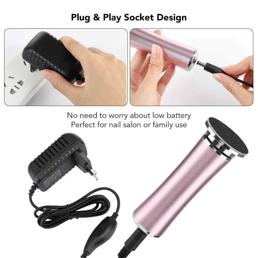 Electric Foot Callus Remover Foot Care File Heels Dead Skin Pedicure Tool Electronic Foot Grinder and Replacement Sandpaper from PriceLows™