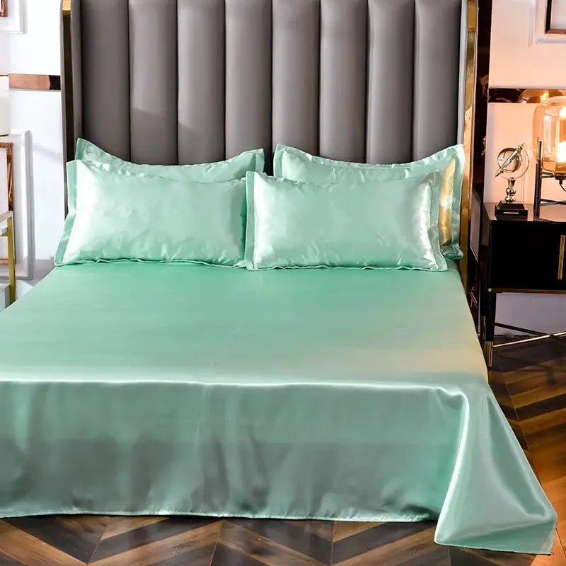 Satin Bed Sheets | Soft Weave | Solid Color | Twin Set