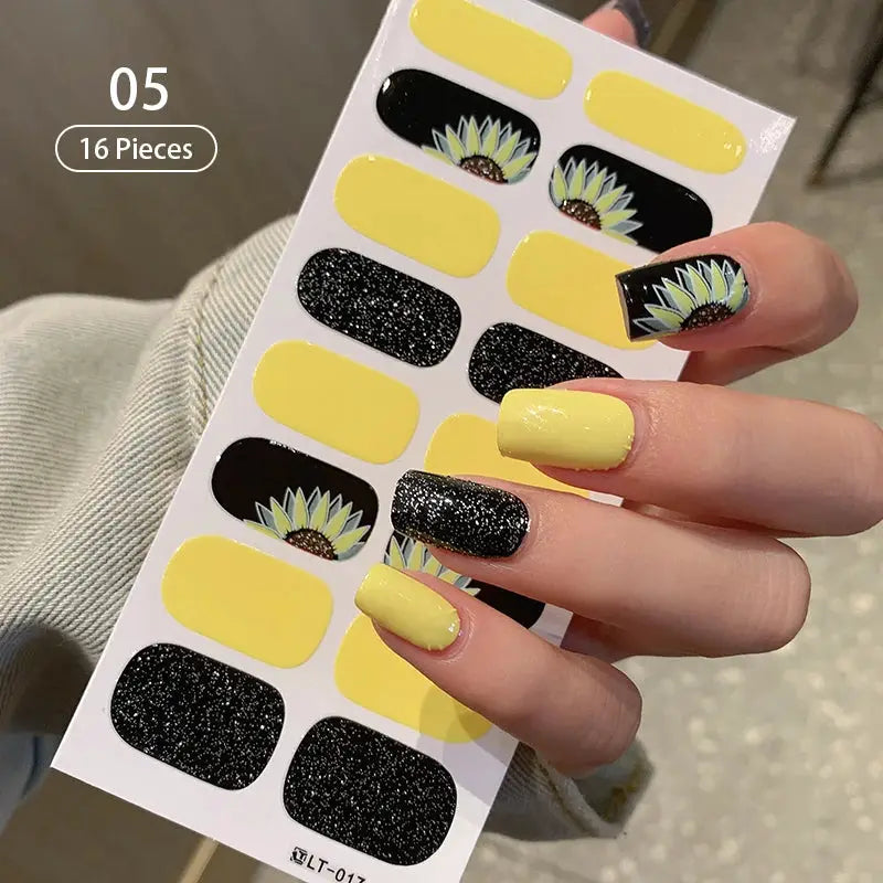 Full Cover Nail Stickers Fashion Nail Polish Nail Decoration Sparkling Glitter Self Adhesive Manicure Designer Nail Art Sticker from PriceLows™