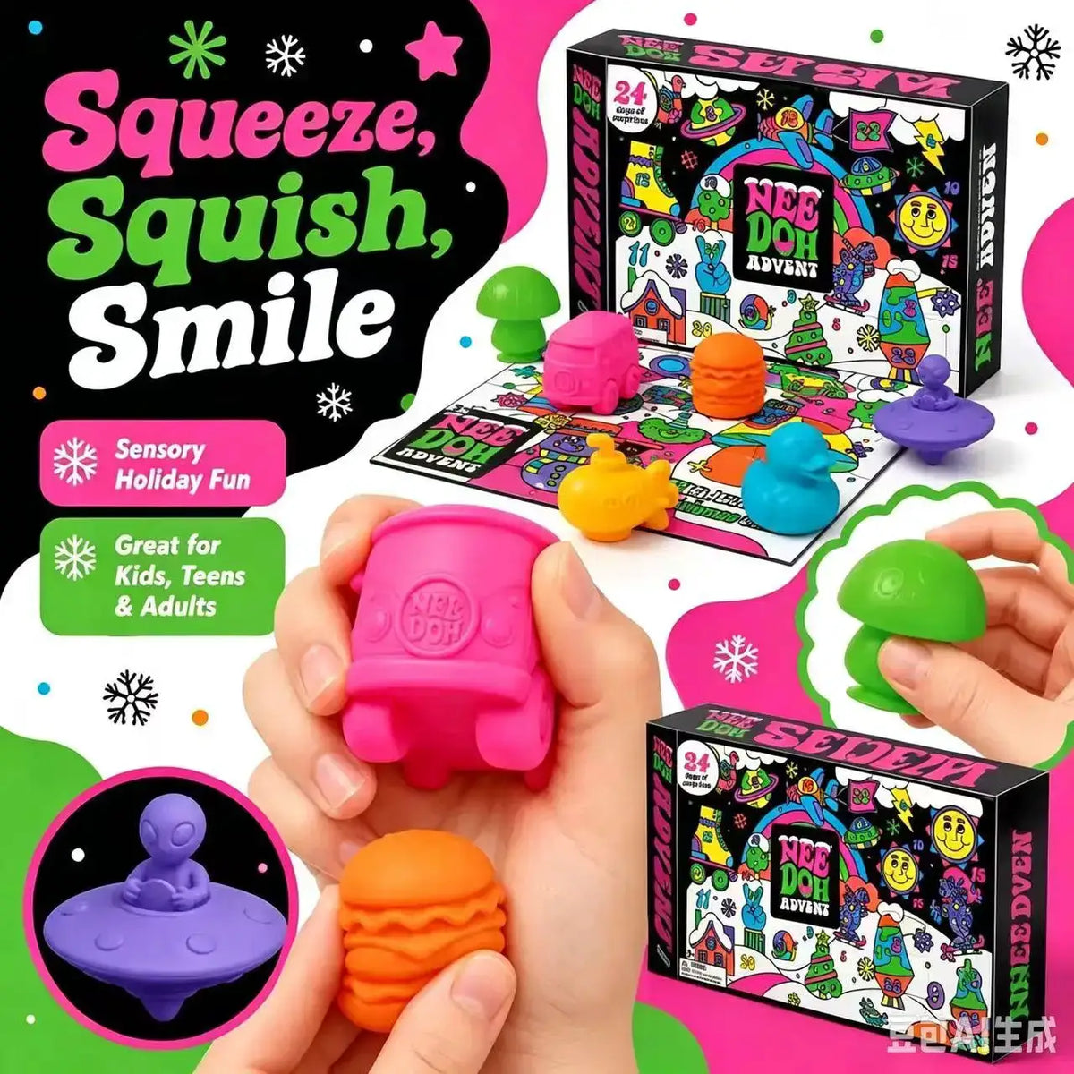 Squishy Christmas Advent Calendar | 24 Days | Food Grade Silicone