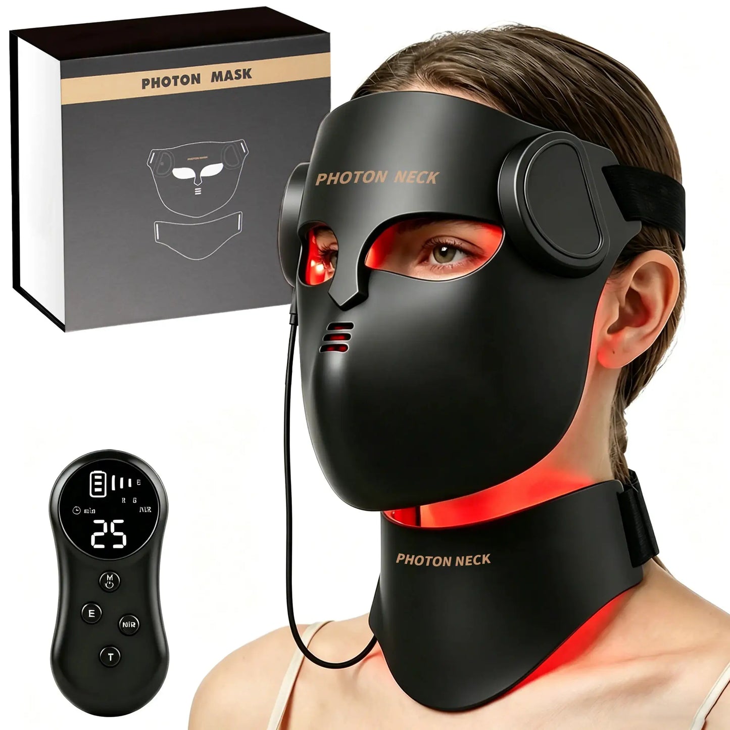 Red Light Therapy 8 Colors LED Face Mask with Neck Silicone Photon Infrared Therapy Mask for Reduce Wrinkle Acne Facial Care from PriceLows™