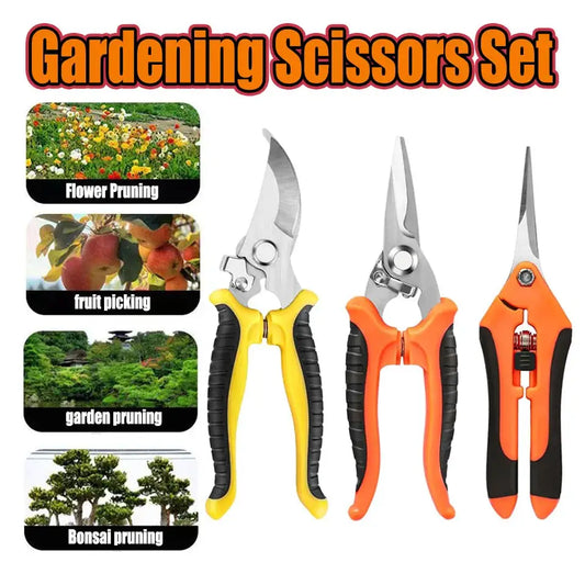 3PCS Gardening Scissors Set Ergonomic non-slip handles Safety lock pruning shears Beginner gardening set Can cut roses and more! from PriceLows™