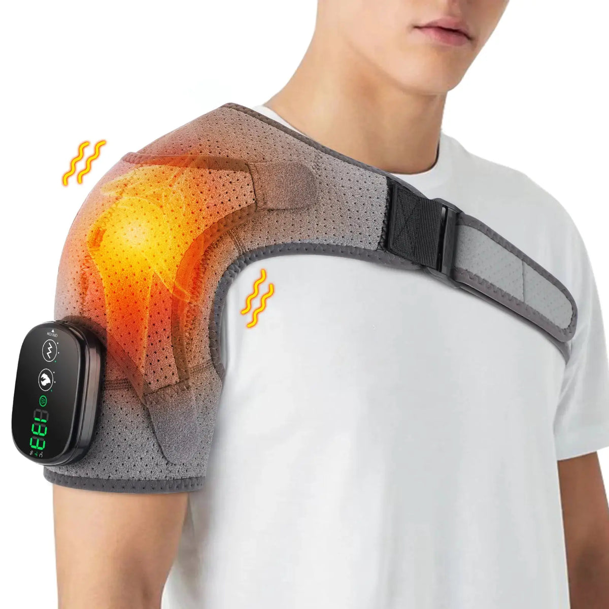 Heated Vibration Shoulder Brace | 3 Heat & Vibration Modes | Left & Right Fit