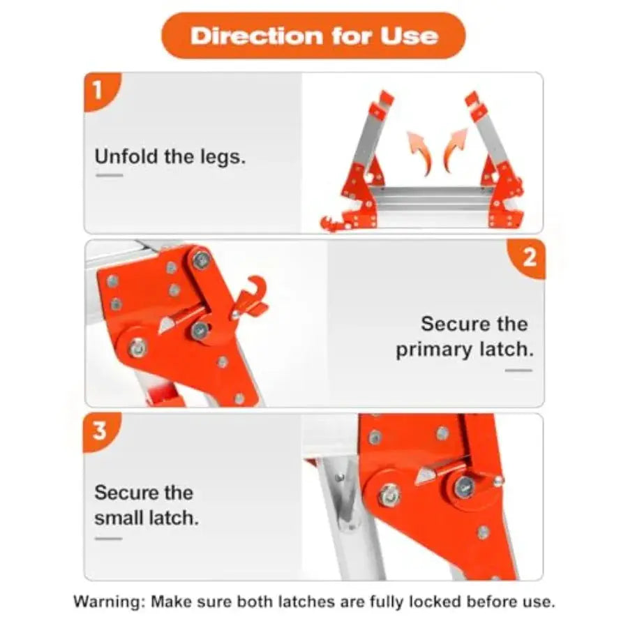 Foldable RV Step Stool with Rubber Feet Heavy Duty Aluminum Work Platform for RV Entry Trailer Camper Fishing and Outdoors from PriceLows™