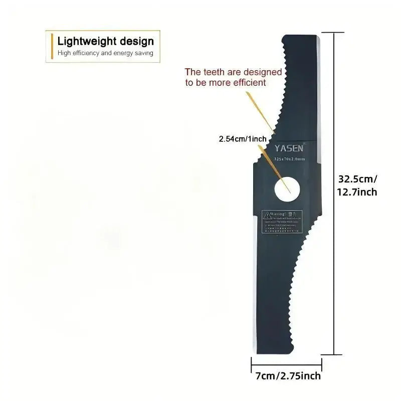 1Pc 12.7inch S-Shaped Toothed Blade, Mounting Hole 1inch, Easy to Install, Durable and Lightweight Design, Rotating Brush Knife Trimming Head Weeding Blade, Suitable for Garden Gardening Lawn Trimming from PriceLows™