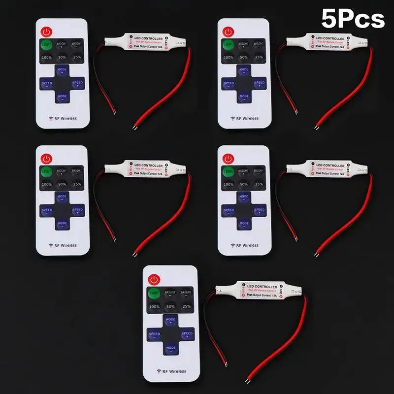 1/3/5Pcs 5-24V Led Dimmer Controller RF 11-Key Monochrome Montroller Wireless Remote Control For LED Strip Light from PriceLows™