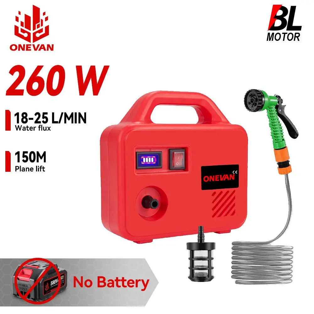 ONEVAN 260W Portable Electric Water Sprayer Lawn Sprinkler 150M Cordless Water Pump Garden Watering Tools For Makita Battery Pin from PriceLows™