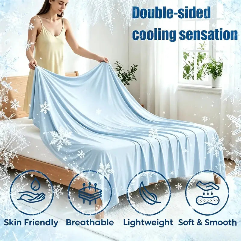 Summer Cooling Blanket | Ice Silk Texture | Lightweight Breathable | Adult Size