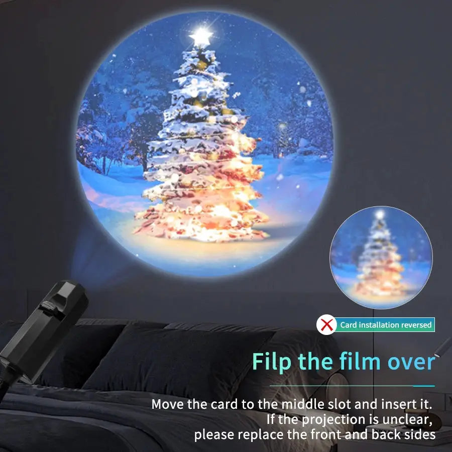 USB Projection Lamp | Mini Black Plastic | USB Powered | Switchable Disk