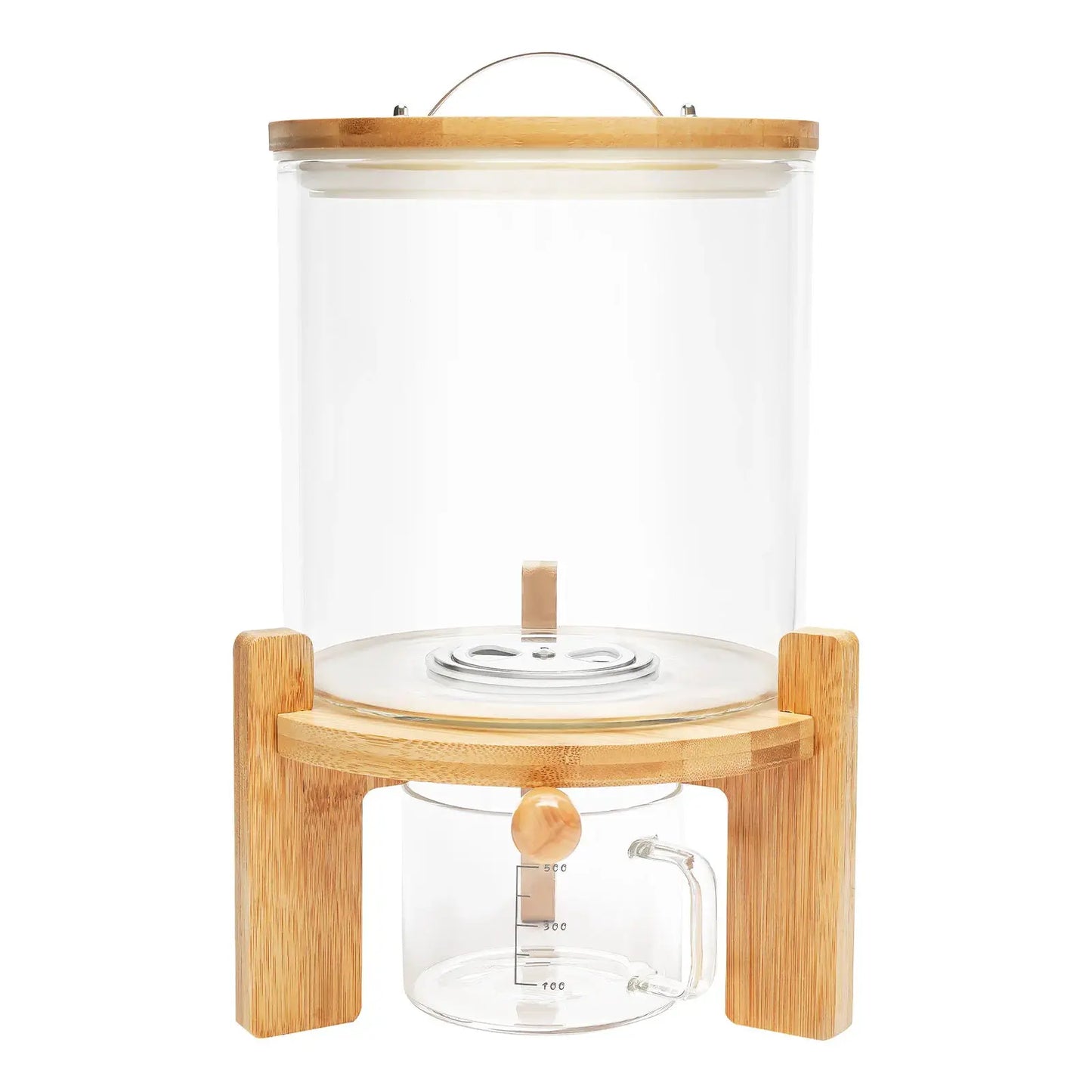5L Cereal Dispenser Flour Rice Storage Container Glass Tank W/ Lid Measuring Mug For Pantry Organization And Storage from PriceLows™