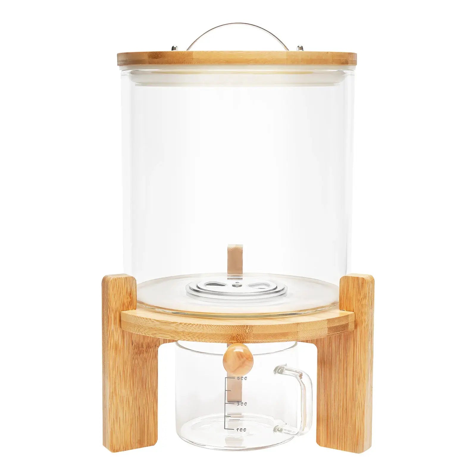 5L Cereal Dispenser Flour Rice Storage Container Glass Tank W/ Lid Measuring Mug For Pantry Organization And Storage from PriceLows™