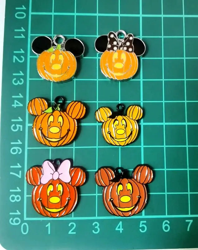 Halloween Pendant Charms | Metal Design | Cartoon Pattern | 10 Piece Set