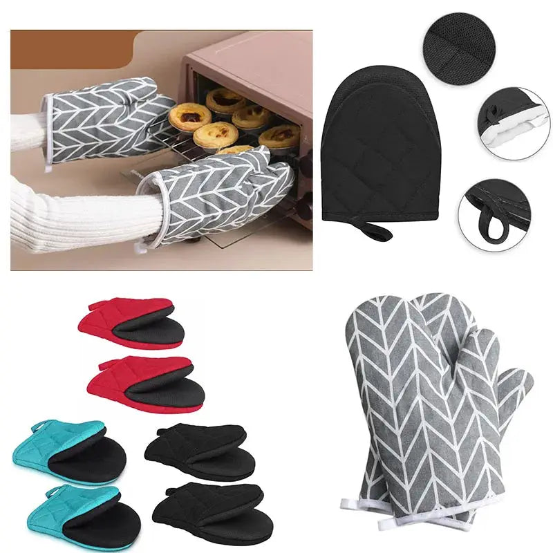 Oven Mitts | Heat Resistant 500°F | Non-Slip Silicone Lined | 2 Pack