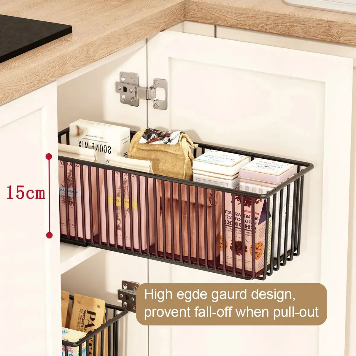 Pull Out Cabinet Organizer, 2 Pack Slide Out Drawers Pantry Shelves Under Sink Clutter Organizer, Storage for Kitchen Bathroom from PriceLows™