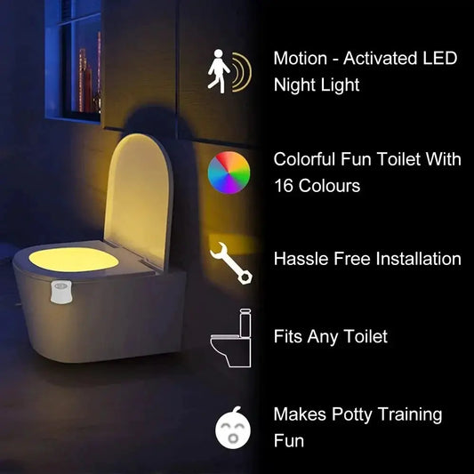 LED Night Light | Motion Sensor | RGB 8 Colors | Bathroom Toilet Use from PriceLows™