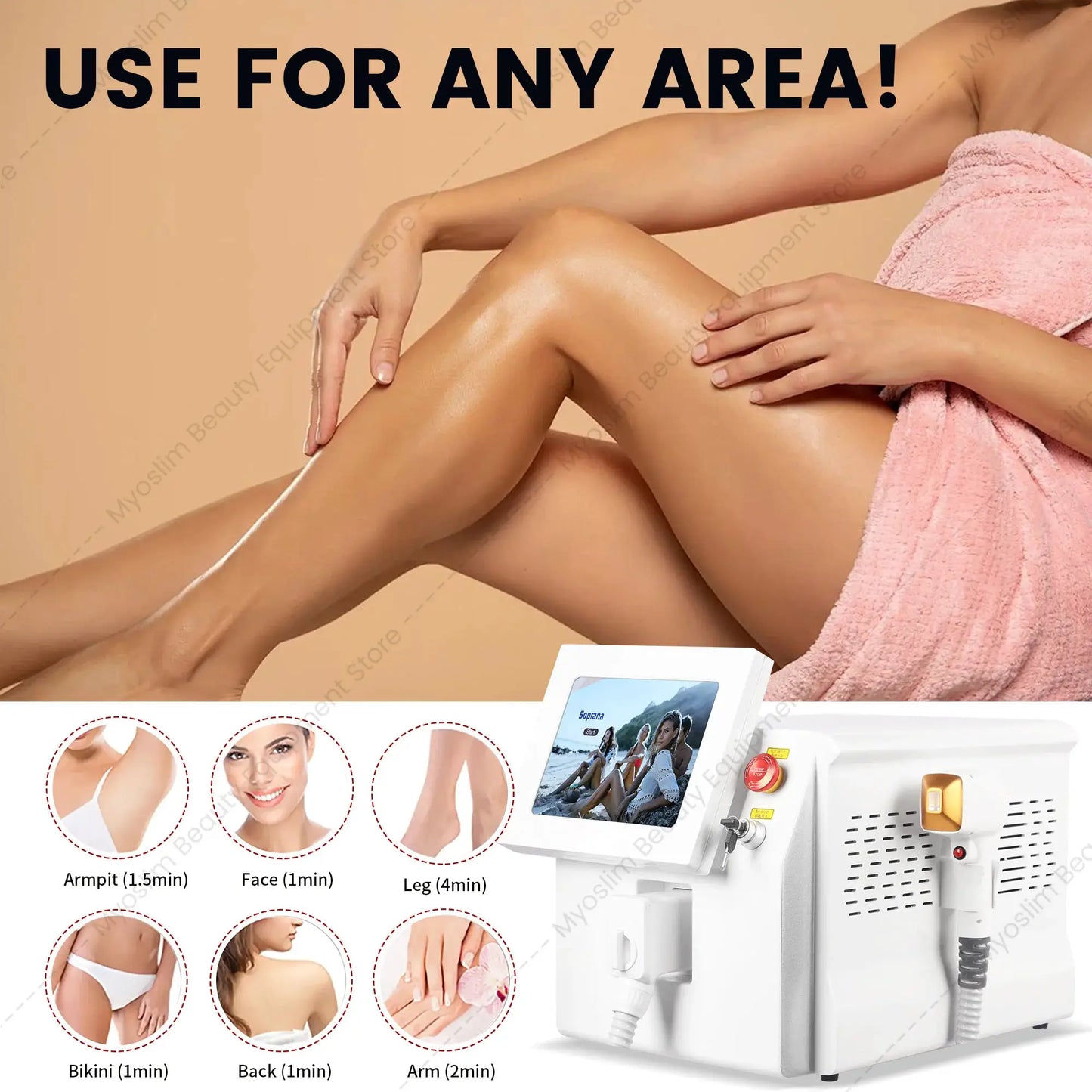 Professional Diode Laser Hair Removal Machine | 808Nm 755Nm 1064Nm | Ice Cooling Technology