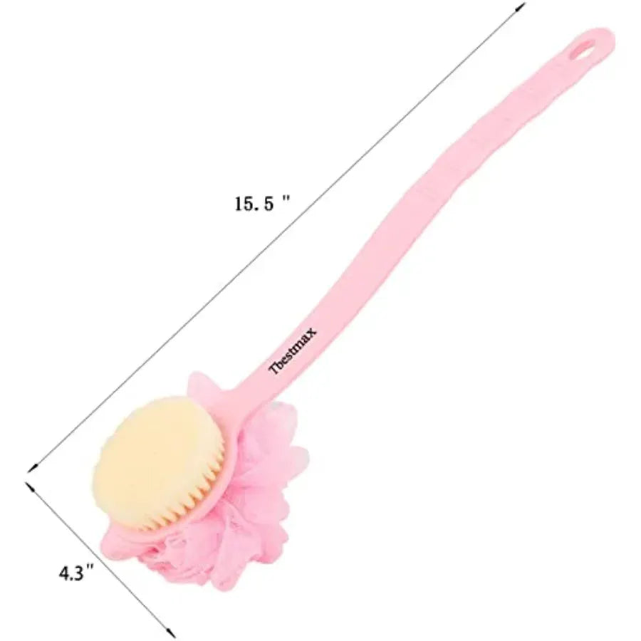 Loofah Back Scrubber | Long Handle | Soft Mesh Sponge | One Size