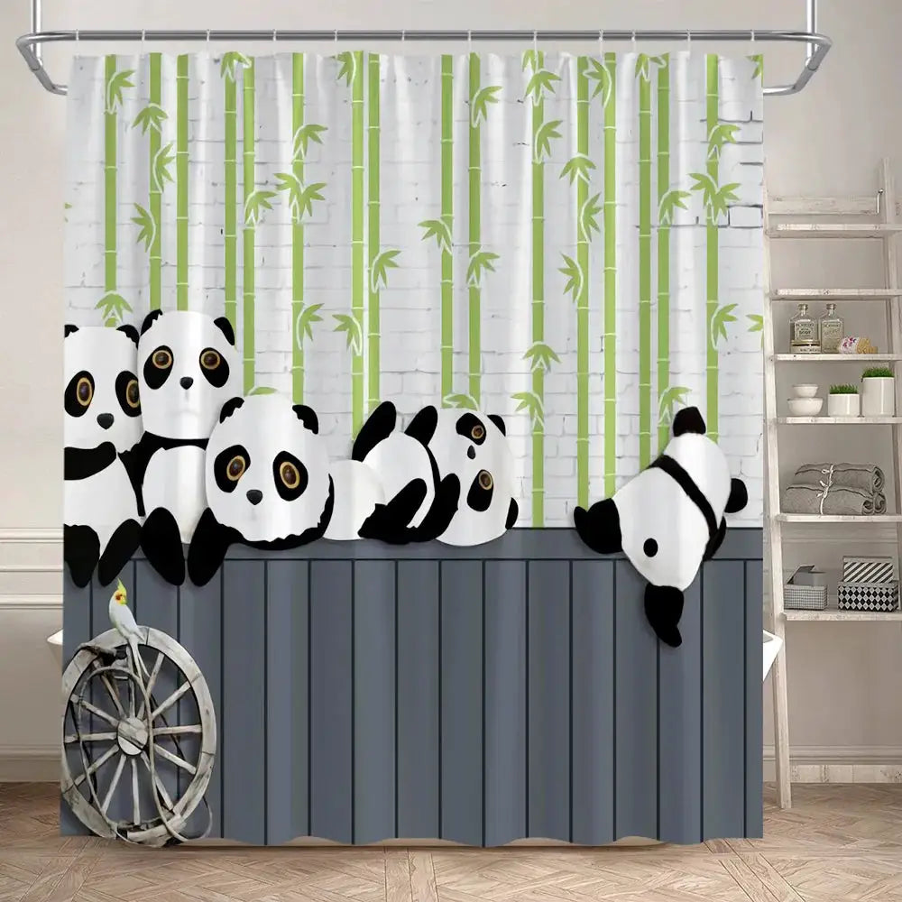 Funny Cartoon Bathing Cats Shower Curtains Cute Animals Pet Cat Kids Bath Curtain Polyester Children Bathroom Decor with Hooks from PriceLows™