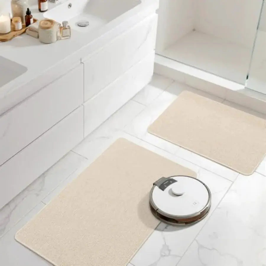 Set of 2 Ultra Thin Bathroom Rugs, Rubber Bath Mats for Bathroom Non Slip, Quick Dry Absorbent Bath Rug Machine Washable, Fit U from PriceLows™