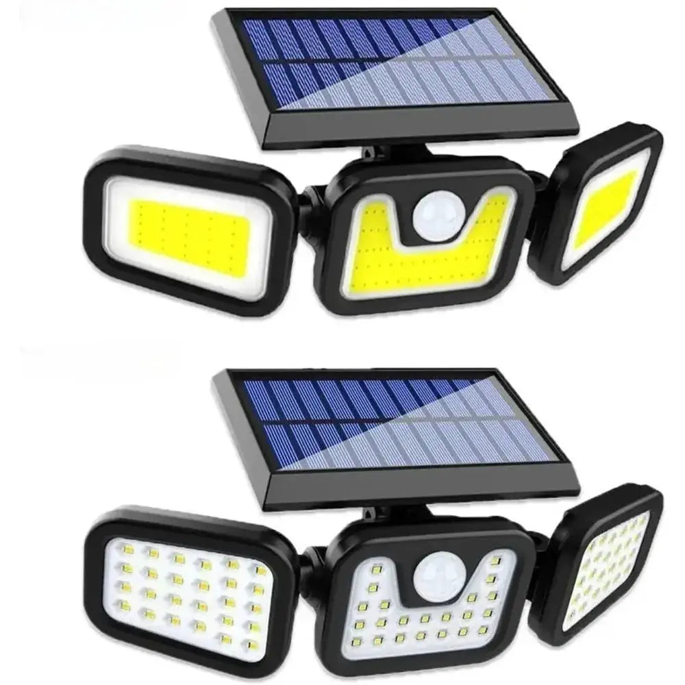 72 LED Three-Head Solar Wall Light with Human Body Motion Sensor - Waterproof Adjustable Garden Street Light from PriceLows™
