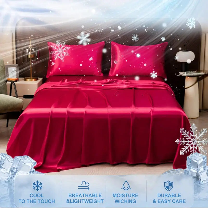 Cooling Satin Flat Sheet | 100 Polyester Fabric | Solid Color
