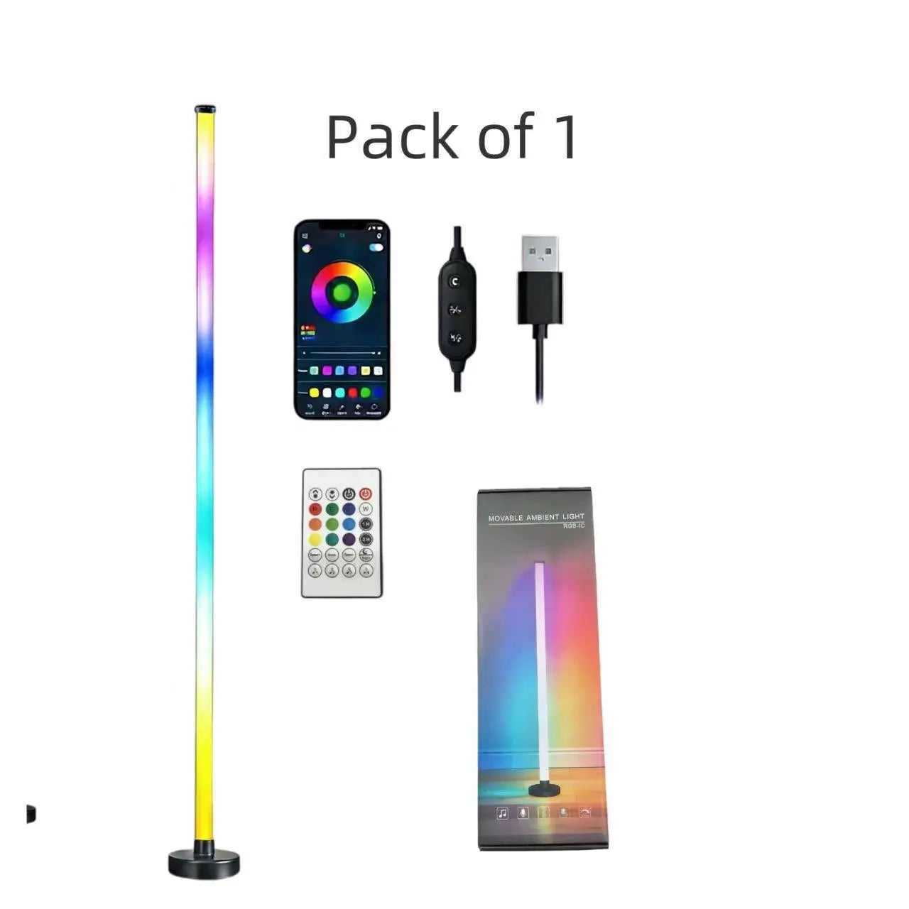 Floor Lamp DC 5V RGB Dream Color with Music Sync Modern 16 Million Color Changing Standing Mood Light For Bedroom Living Room from PriceLows™