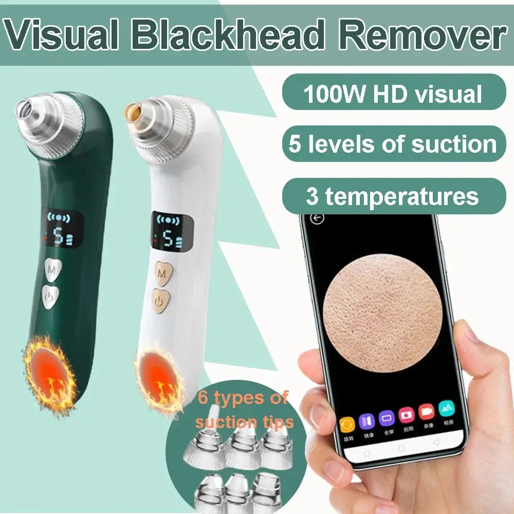 Visual Blackhead Remover Facial Deep Clean Machine Blackheads and Acne Remover Heated Face Extractor Electric Blackhead Sucker from PriceLows™