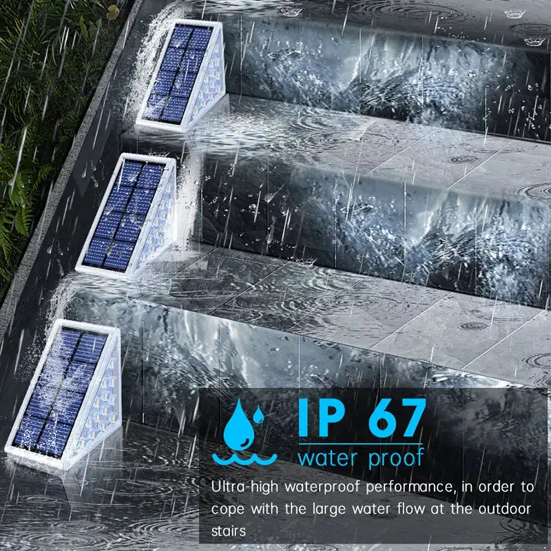 LED Step Lamp Stair Light Outdoor IP67 Waterproof Solar Light With Lens Anti-theft Design Decor Lighting For Garden Deck Path from PriceLows™