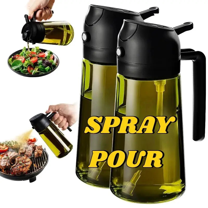 Olive Oil Dispenser Plastic Bottle for Kitchen Gadgets Air Fryer Accessories Olive Oil Sprayer Cooking Light-Blocking Dark Green from PriceLows™
