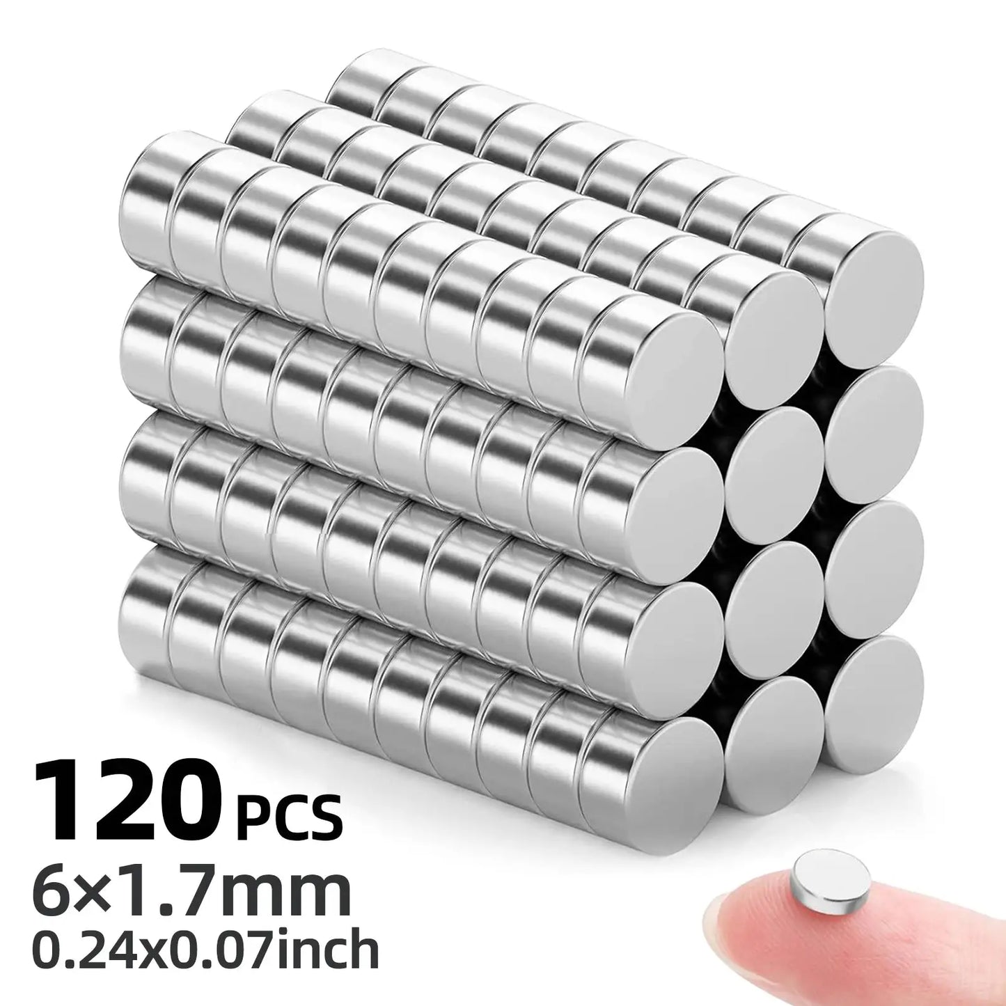 Round Carbon Steel Magnets | 6X2MM Dimensions | Flat Disc Shape