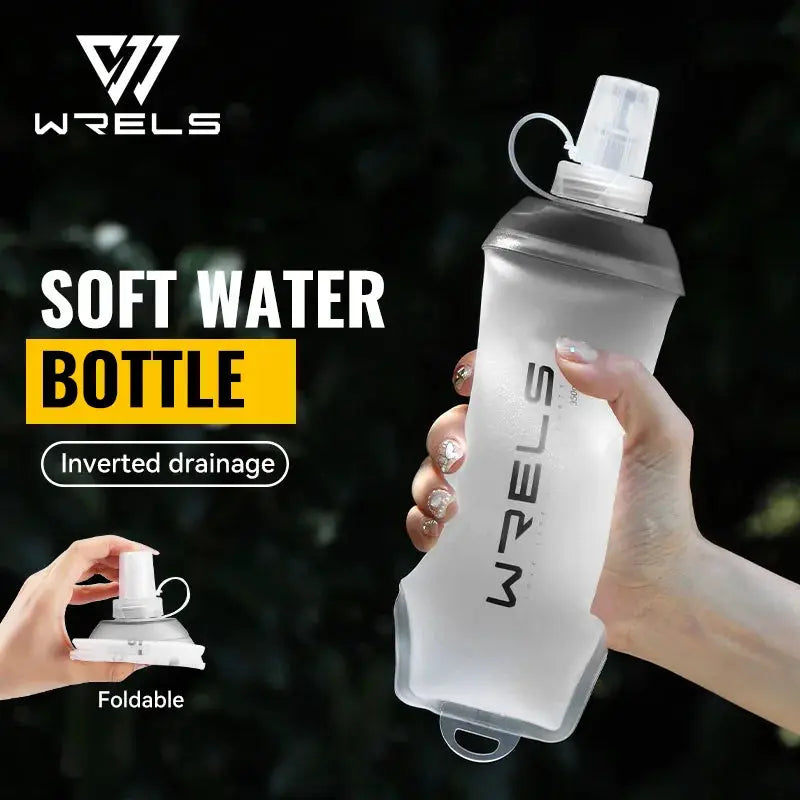 WRELS Folding Collapsible Soft Flask TPU BPA-Free Easy Grip Running Cycling Water Bottle Fitness Hydration Outdoor Water Bottle from PriceLows™
