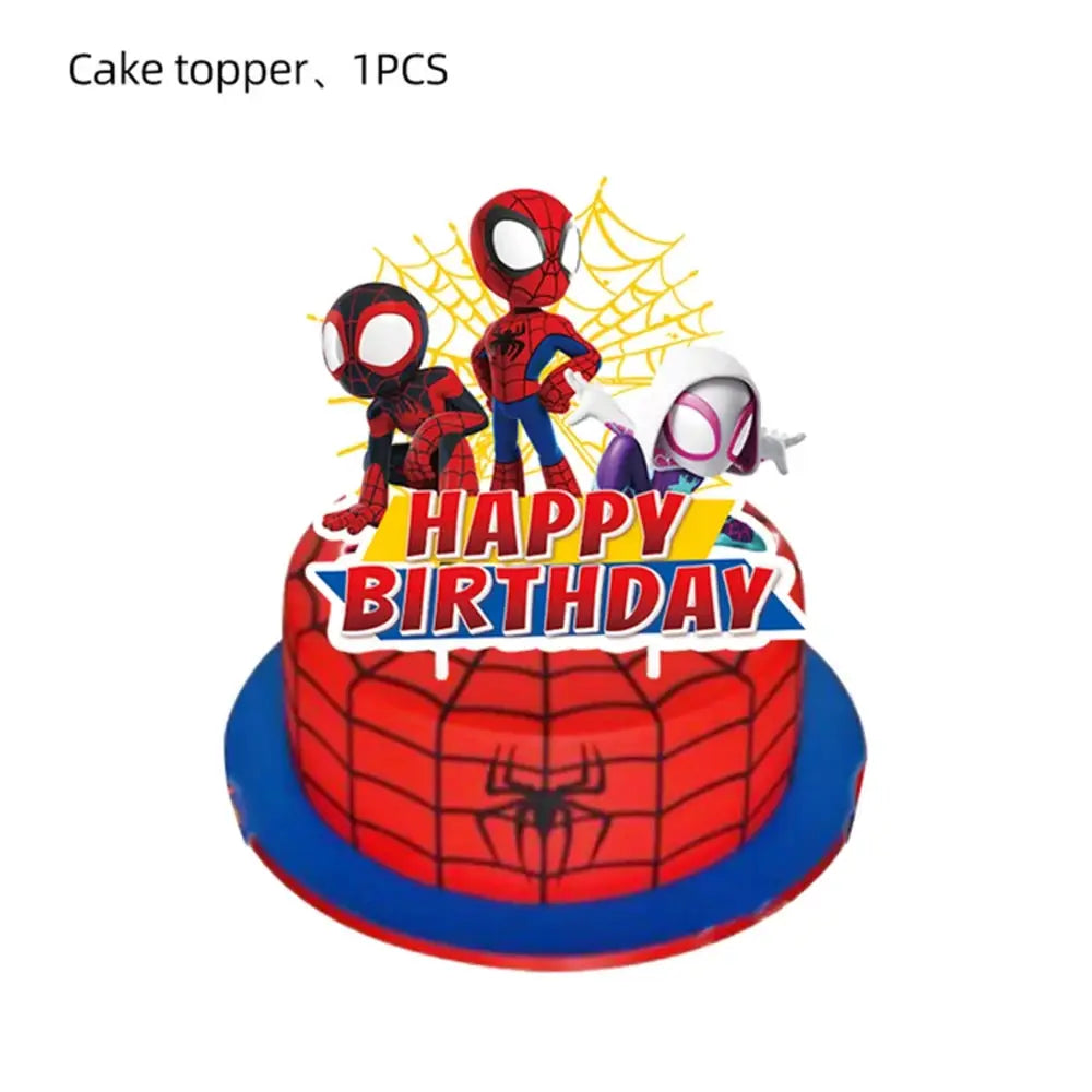 Spider Birthday Party Supplies | Disposable Tableware Set | 3D Balloon | Kids