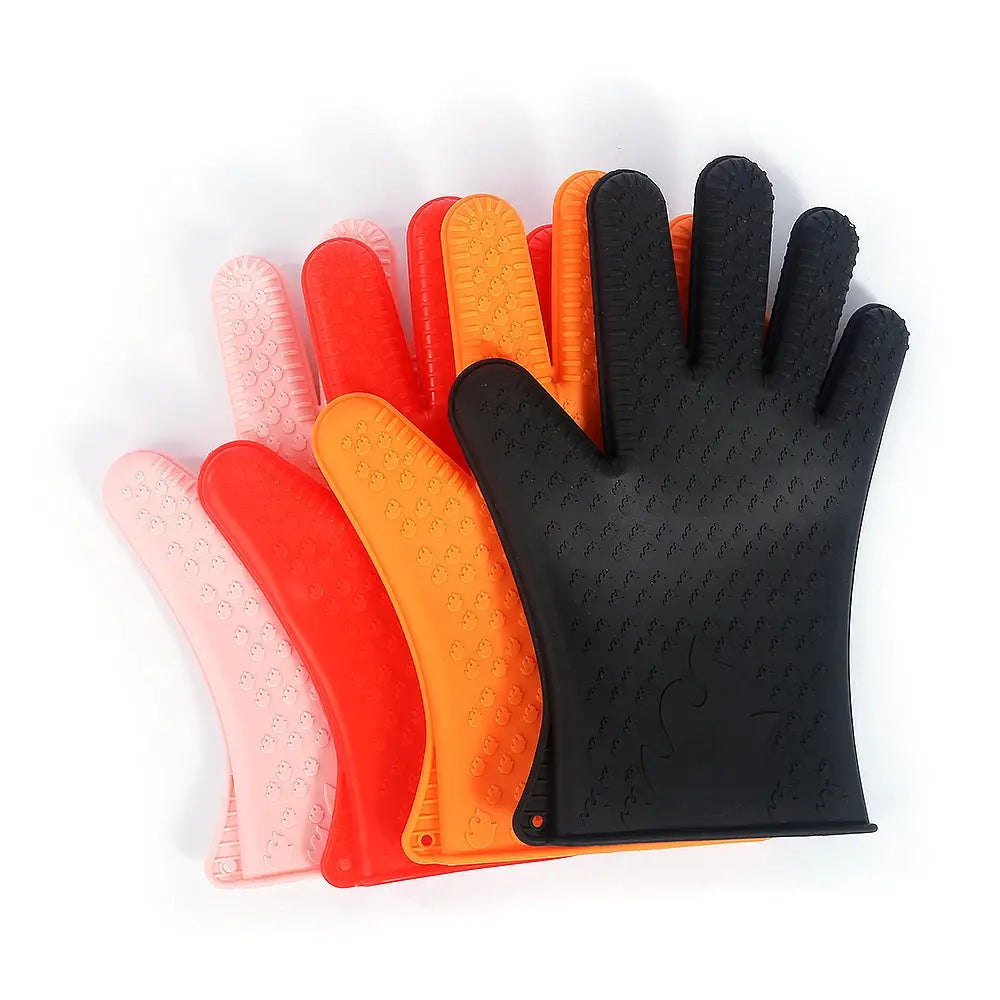 Silicone Oven Gloves | Heat Resistant | Full Finger | One Size