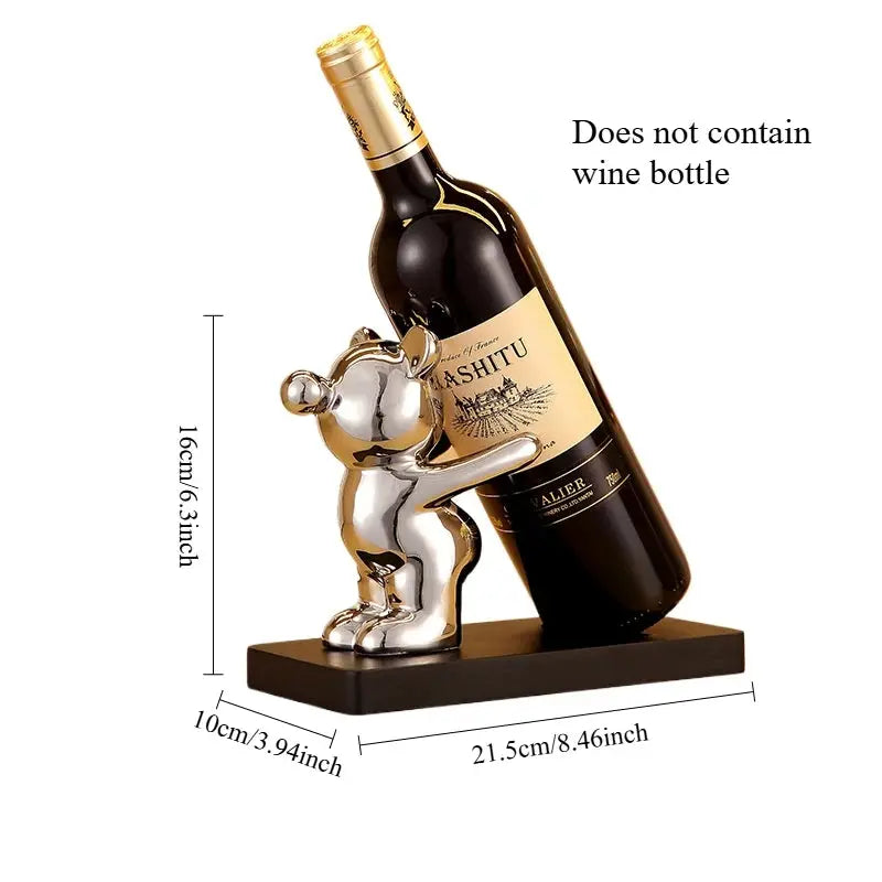 Ceramic Teddy Bear Red Wine Rack Statue Luxurious High-end Living Room Home Decor Dining Area TV Cabinet Wine Cabinet Decoration from PriceLows™
