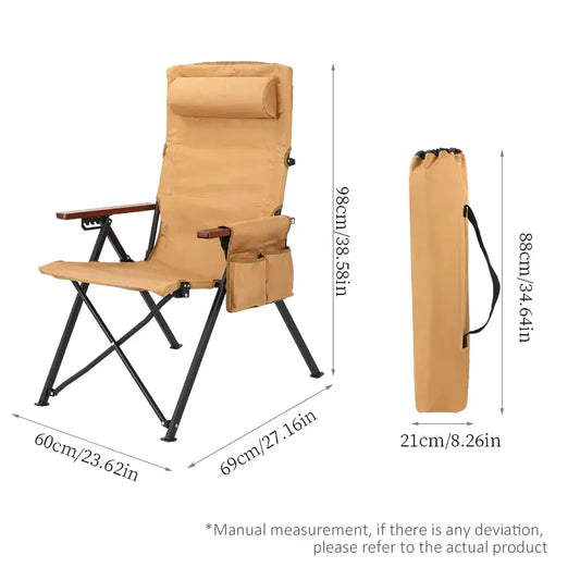 Adjustable Folding Chair | 5-Position | Pillow Armrests from PriceLows™