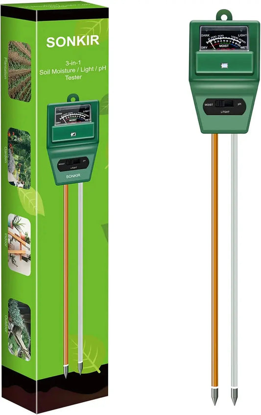 Soil pH Meter, MS02 3-in-1 Soil Moisture/Light/pH Tester Gardening Tool Kits for Plant Care, Great for Garden, Lawn, Farm, Indoor & Outdoor Use (Green) from PriceLows™