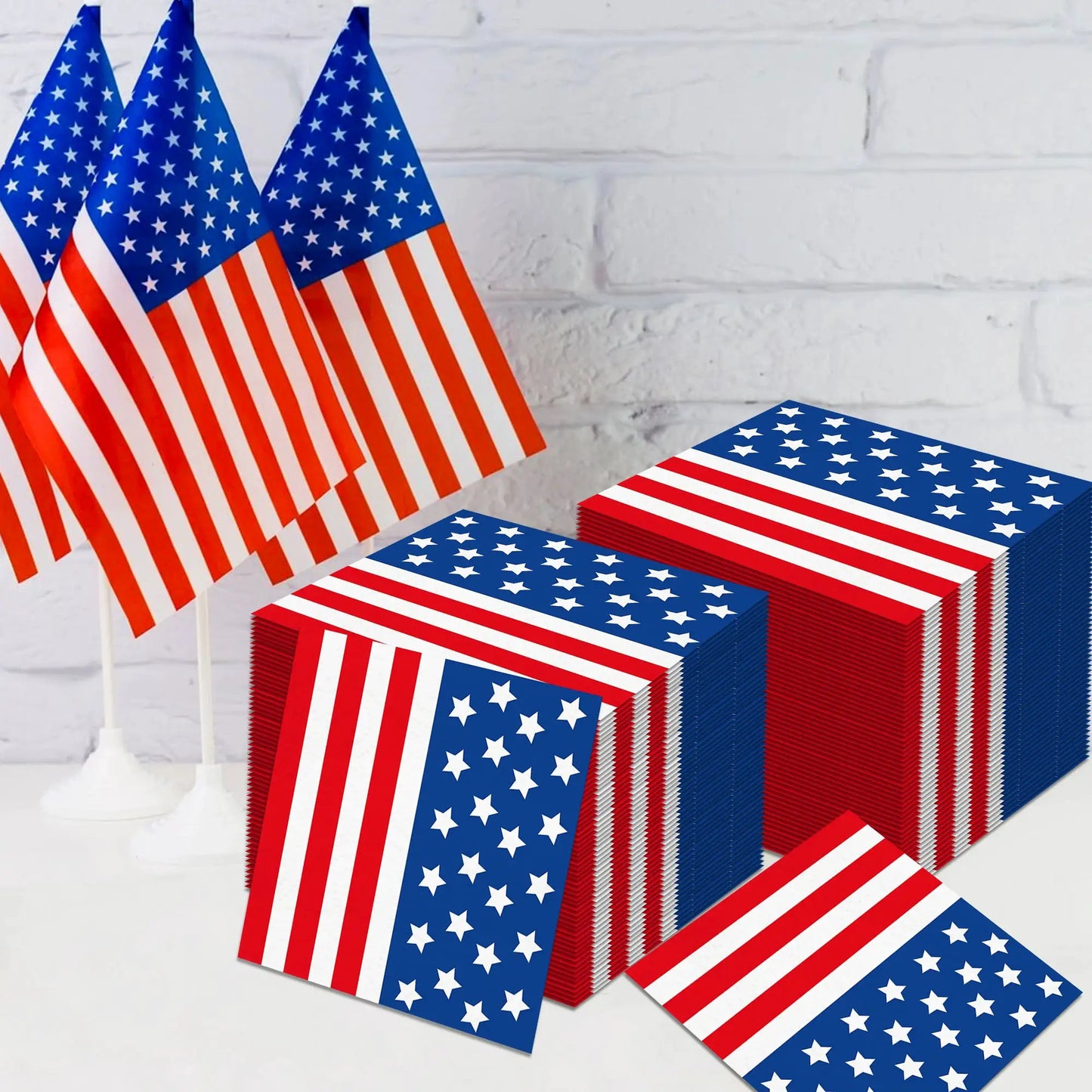 American Independence Day Napkins | Disposable Paper | 20 Pack | Red White Blue