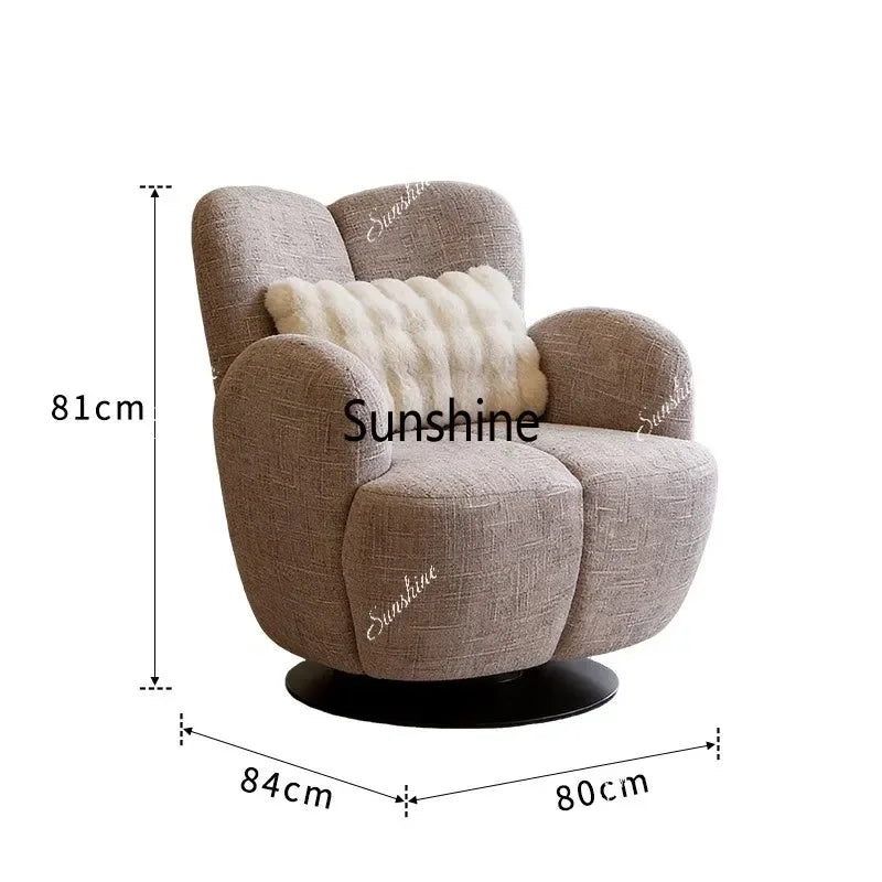 Rotating Chair | Striped Fabric | Wood Frame | Width Under 2000mm
