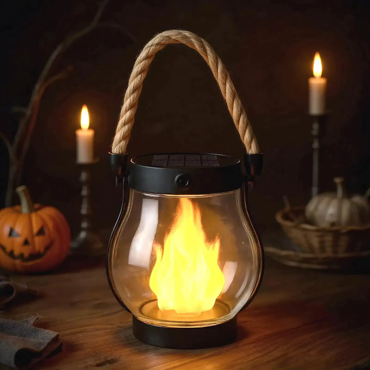 Solar Lantern | Waterproof Flickering Flame | USB Charging | Indoor Outdoor