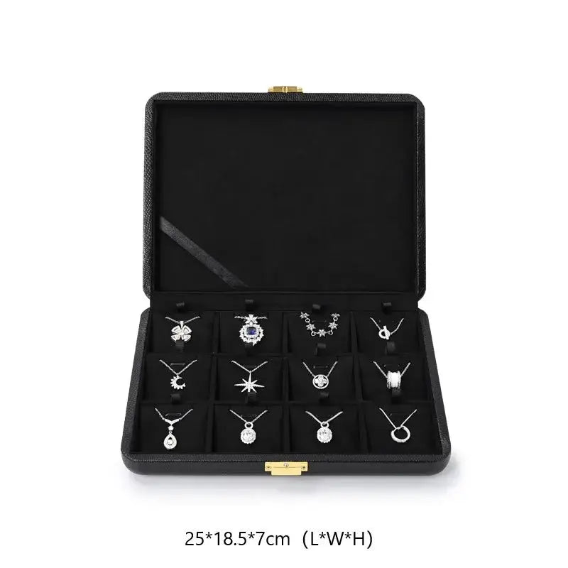 Oirlv Black Jewelry Organiser Boxes PU Leather Ring Earring Jewelry Set Box Jewel cases of precious metal Storage Box Gifts Box from PriceLows™