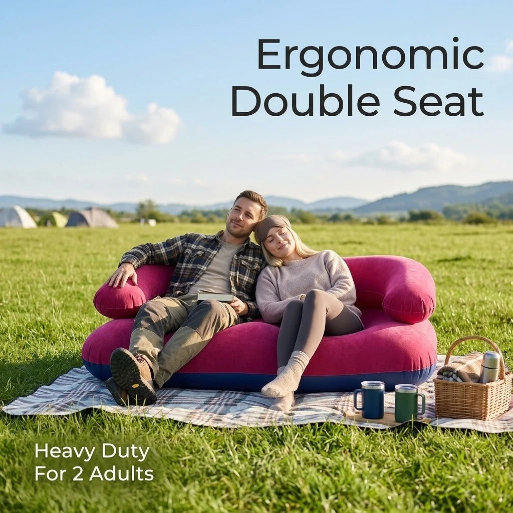 Inflatable Sofa Couch | 2 Person | Foldable With Armrests | Outdoor Camping