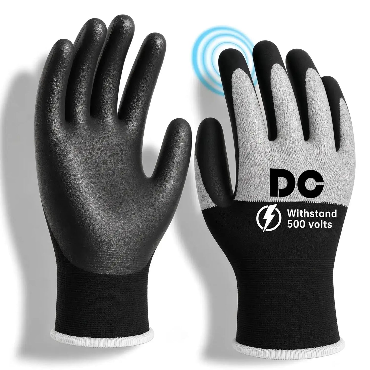 500V Insulated Electrician Gloves Touch-Screen, Flame Retardant Rubber Non-slip Work Gloves for Shock Prevention, Large from PriceLows™
