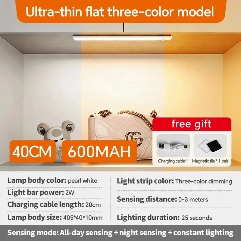 LED Motion Sensor Light Bar | 5V Type-C USB Rechargeable | Dimmable | White from PriceLows™