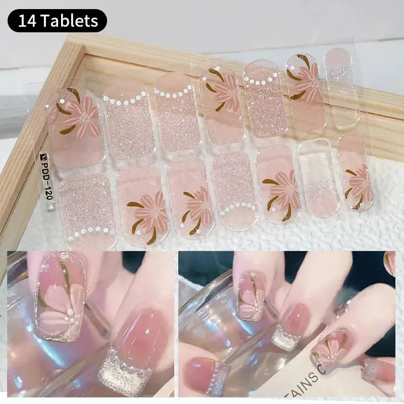 Full Cover Nail Stickers Fashion Nail Polish Nail Decoration Sparkling Glitter Self Adhesive Manicure Designer Nail Art Sticker from PriceLows™