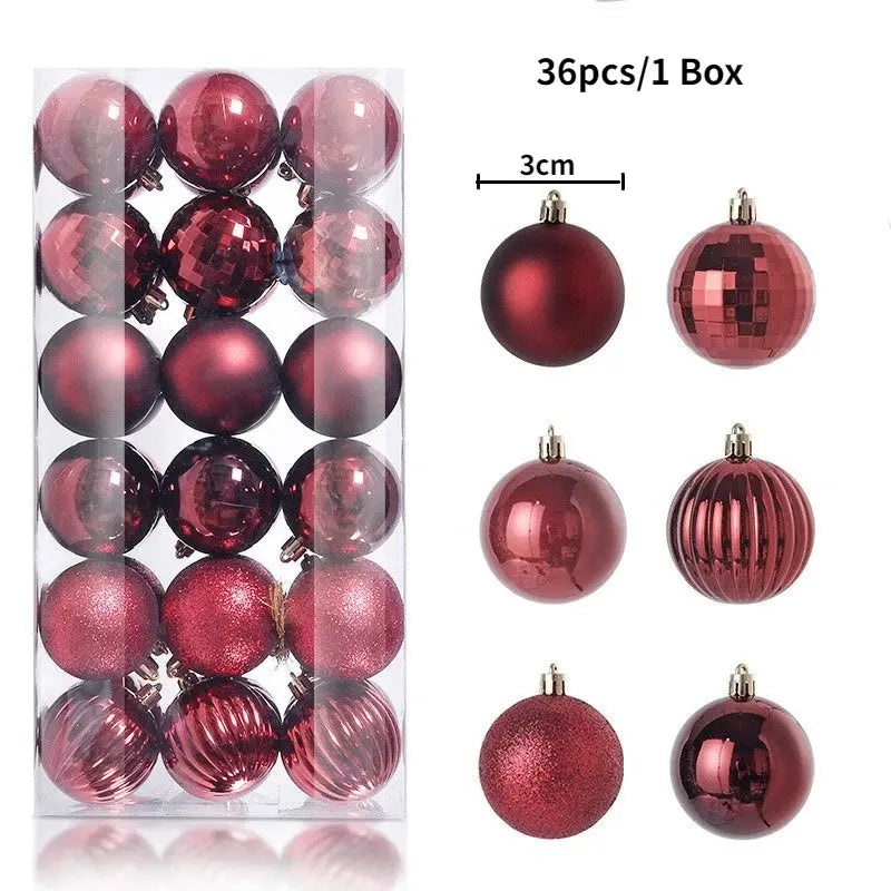 Christmas Tree Ornaments | Plastic Baubles | Indoor Decor | 24 Or 36 Pcs