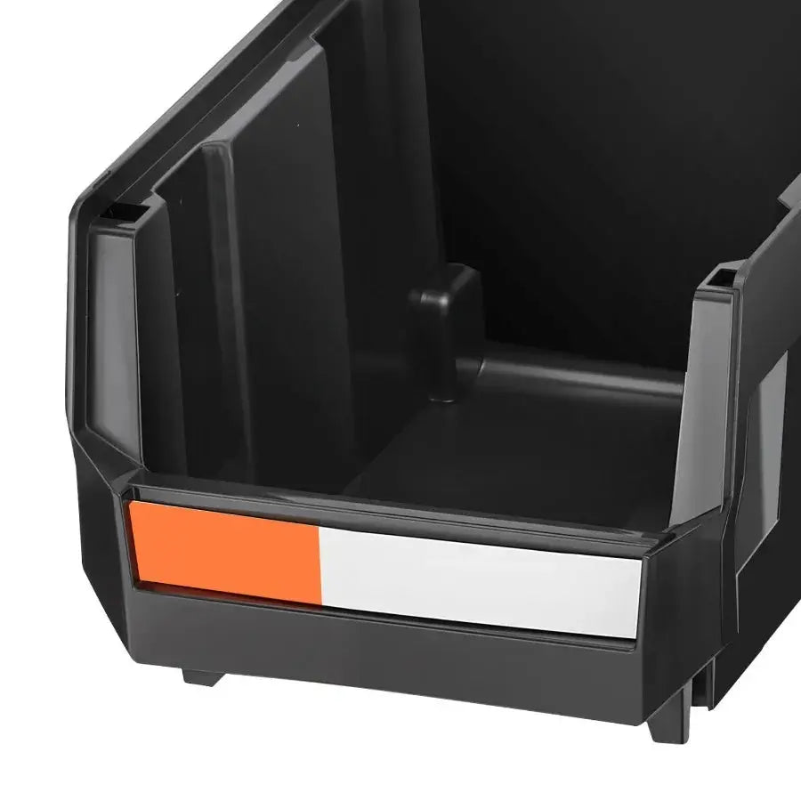 Wall Mounted Storage Bins 12 Plastic Bins with 3 Metal Rails Black Stackable Hanging Organizer for Screws Nuts Bolts Nails Hard from PriceLows™