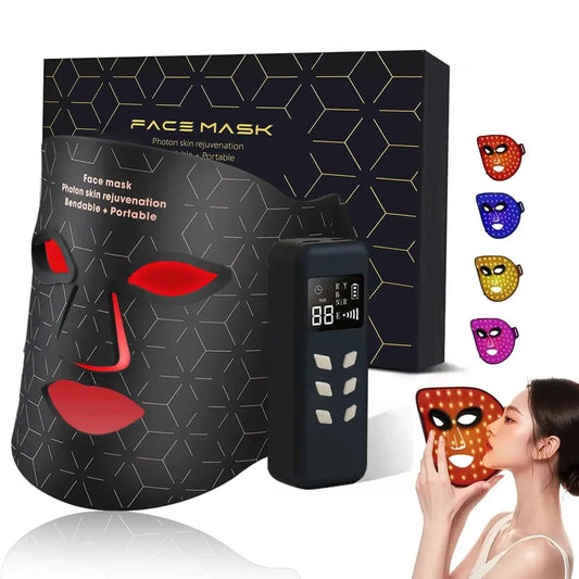 4 Modes Portable Led Face Mask Light Therapy for Anti-Aging Wrinkles Skin Rejuvenation Home Use Red Light Therapy Mask for Face from PriceLows™